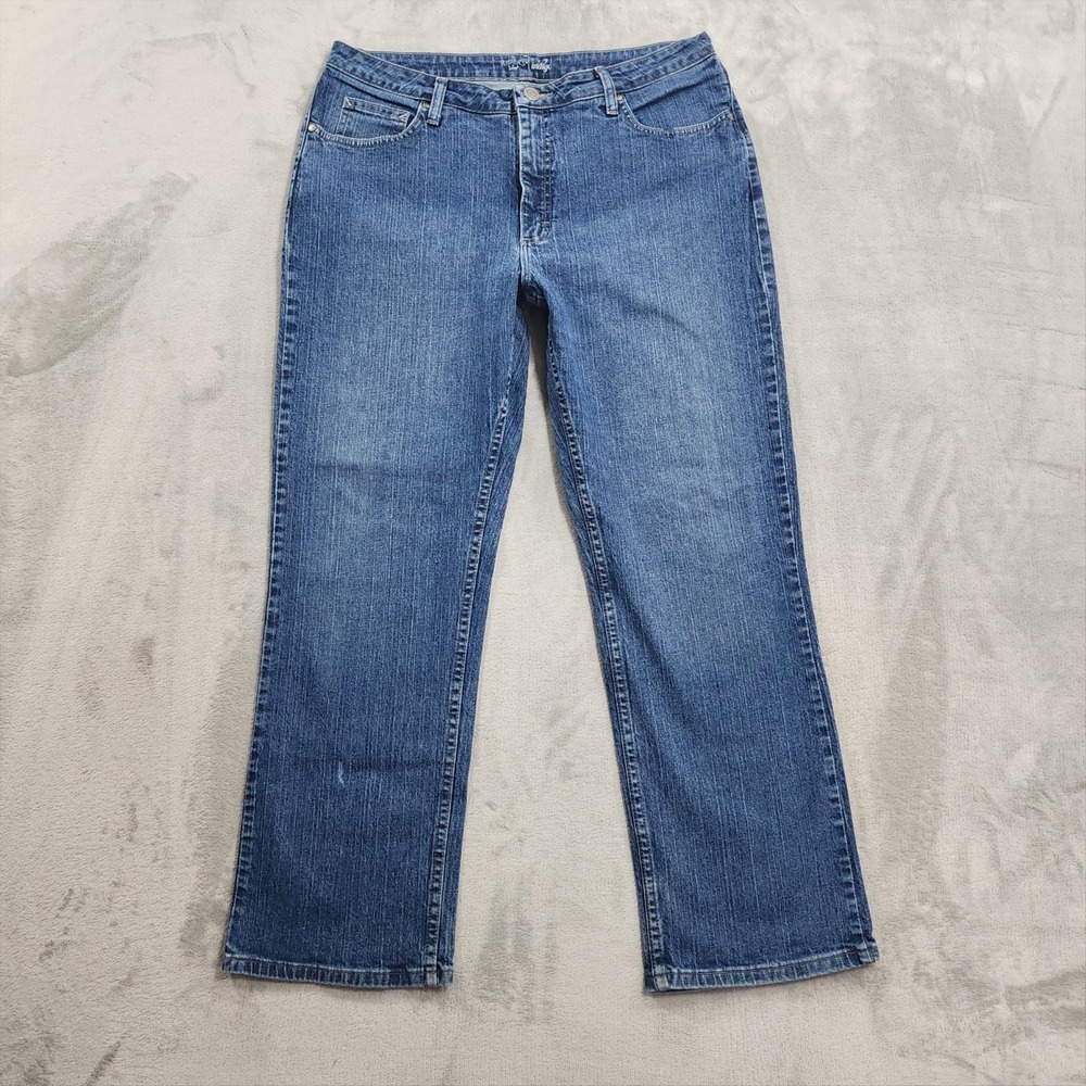 Riders By Lee Jeans Womens 18M Blue High Rise Straight Leg Stretch Denim Casual